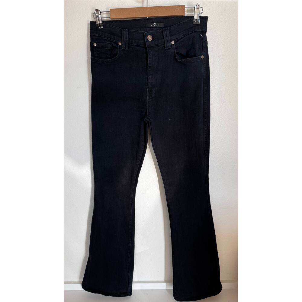 7 for All Mankind High Blair Waist Flare Jeans Black Pants Sz‎ 30 (33.5" inseam)